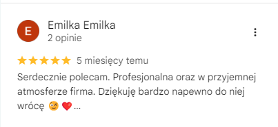 Opinia Google – Emilka