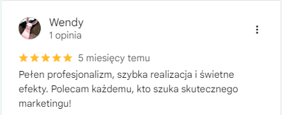 Opinia Google – Wendy
