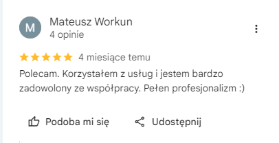 Opinia Google – Mateusz
